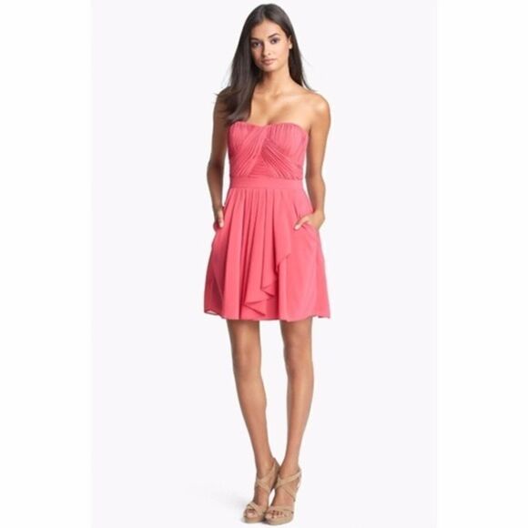 Aiden MattoxFit and Flare Strapless Cocktail Dress